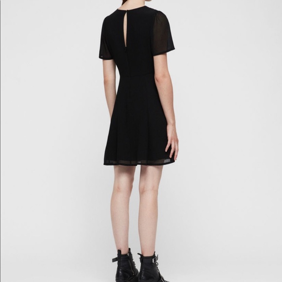 All Saints Lucia V-Neck Short Sleeve Dress Size 6 - Picture 6 of 9